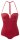 Gossard Swimwear Retro Button Plunge Push-Up BH Badeanzug Red