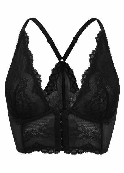 Gossard Longline-BH Glitter Longline V-Bügel BH mit Frontverschluss Black  70 C (Longline BH, 1-tlg., glatte Spitze)