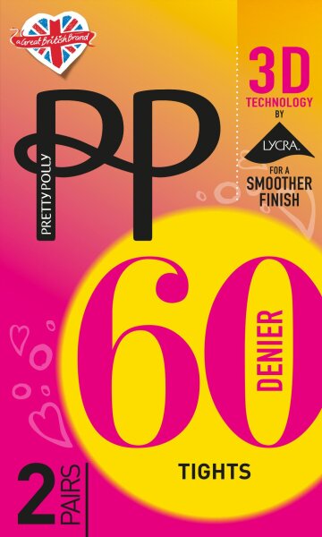 Pretty Polly 3D Opaques 60D 3D Opaque Tights 2 Paar