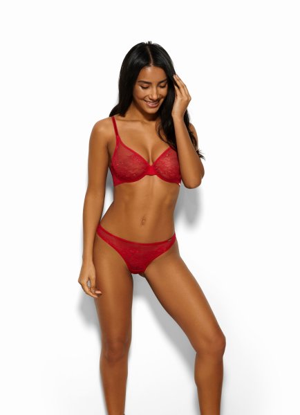 Gossard Glossies Lace String Lipstick Red