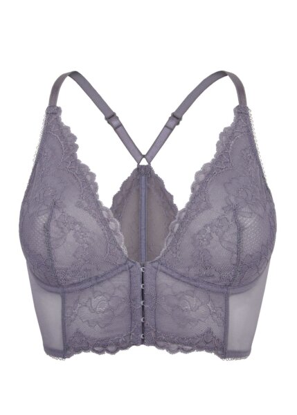 Gossard Lace Longline V-Bügel BH mit Frontverschluss Platin