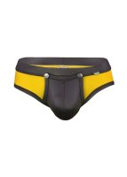 Geronimo Erotic Push or Zipp Mini-Slip mit Druckknöpfen Yellow