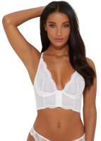 Gossard Lace Longline V-Bügel BH mit Frontverschluss White 65 E