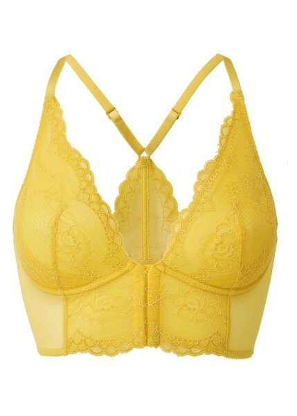 Gossard Lace Longline V-Bügel BH mit Frontverschluss Spicy Mustard