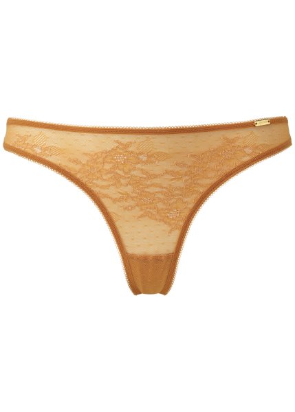 Gossard Glossies Lace String Spiced Honey