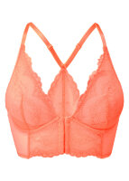 Gossard Lace Longline V-Bügel BH mit Frontverschluss Neon Coral