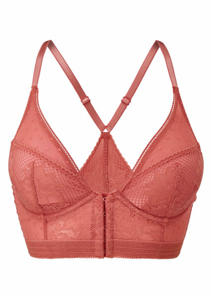 Gossard Boho Lace Longline V-Bügel BH mit Frontverschluss Dusty Cedar