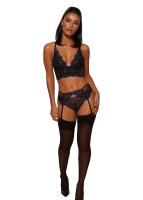 Gossard Lace Longline V-Bügel BH mit Frontverschluss Black/ Electric 70 D