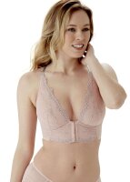 Gossard Lace Longline V-Bügel BH mit Frontverschluss Balettpink/Silver