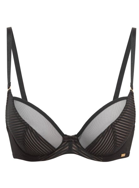 Gossard Sheer Stripe Balcony BH Black