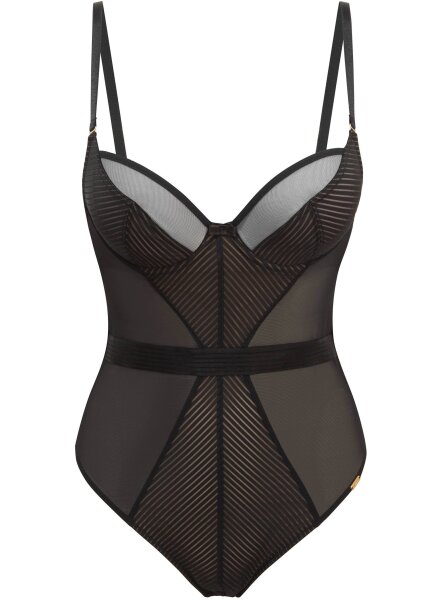 Gossard Sheer Stripe Balcony Body Black