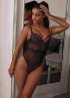Gossard Sheer Stripe Balcony Body Black