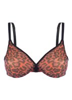 Gossard Glossies Leopard Moulded BH Black/Red