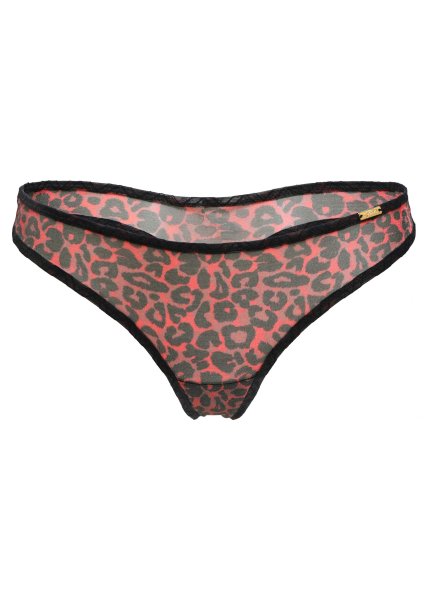 Gossard Glossies Leopard String Black/Red